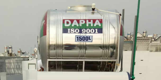 BỒN NƯỚC INOX 1500 LÍT NẰM DAPHA R