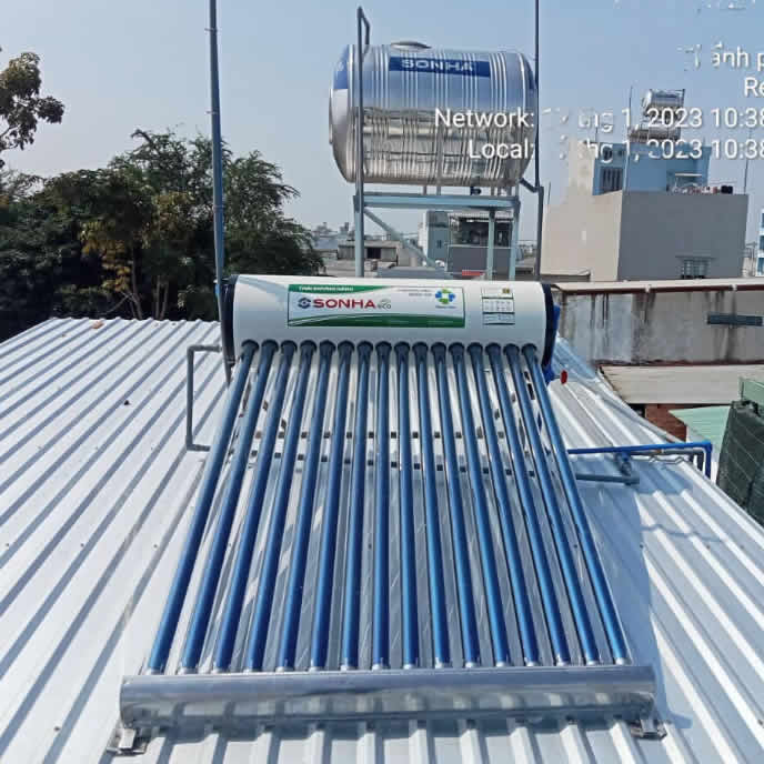Kích thước Máy nước nóng năng lượng mặt trời Thái Dương Năng 160 lít Eco