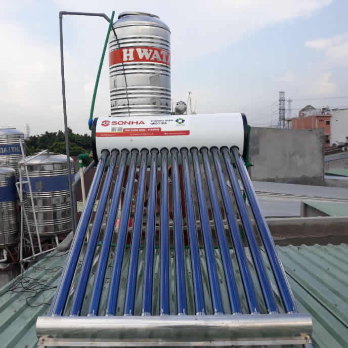 Máy nước nóng mặt trời Thái Dương Năng 140 lít Eco Sơn Hà