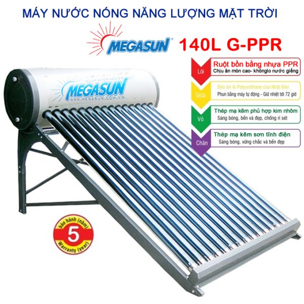 máy nước nóng năng lượng mặt trời Megasun 140l G-PPR