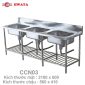 Chậu rửa chén công nghiệp 3 hộc Hwata CCN03