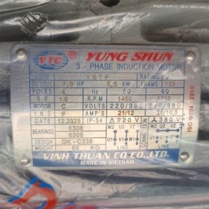 Motor VTC 7.5Hp 380v tua 1450