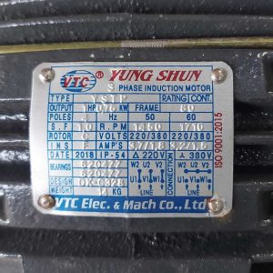 Thông số kỷ thuật Motor VTC 1Hp 380v tua chậm