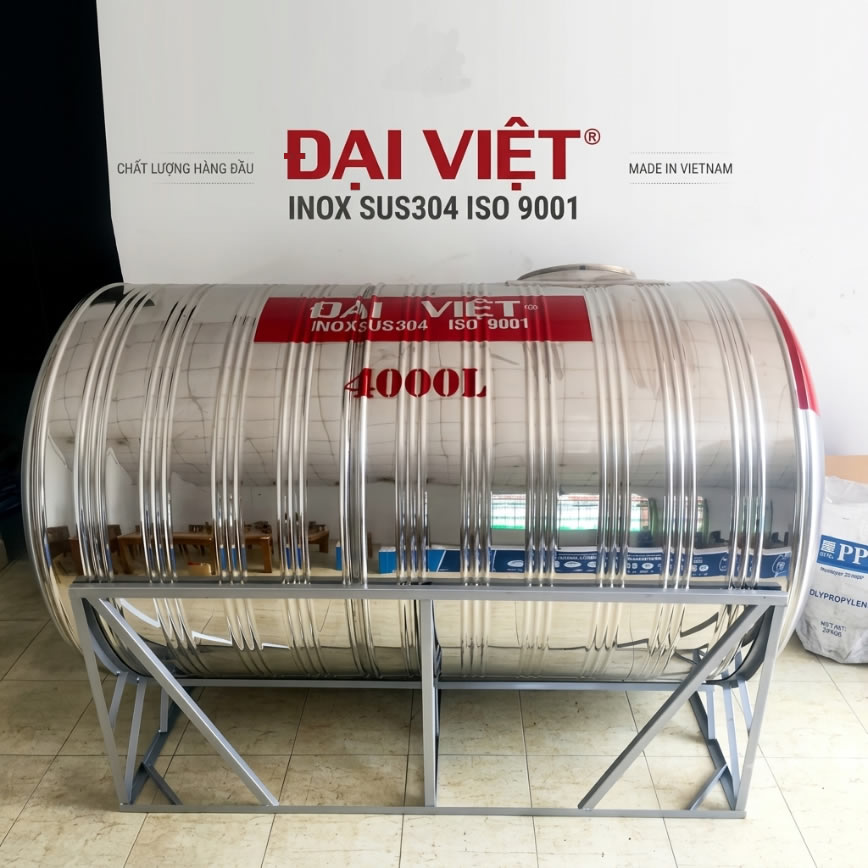 Bồn Inox Đại Việt 4000L ngang