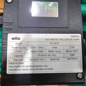 Máy bơm tuần hoàn nước nóng WiLo PH 251E