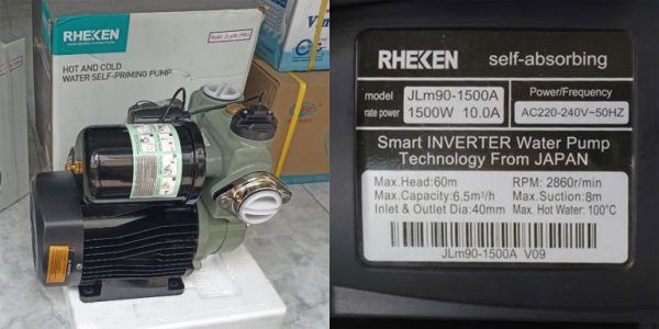 Máy bơm tăng áp điện tử 2hp Rheken RJm90-1500A