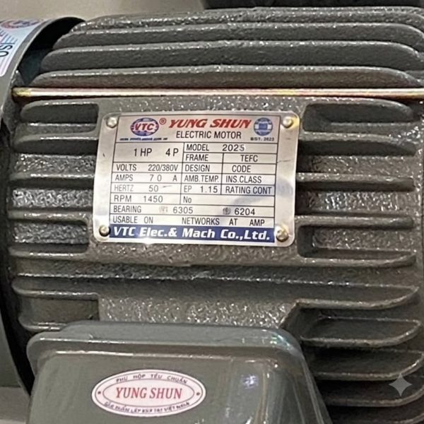 Thông số kỷ thuật Motor VTC 1HP 220V tua 1.450 (NT100)