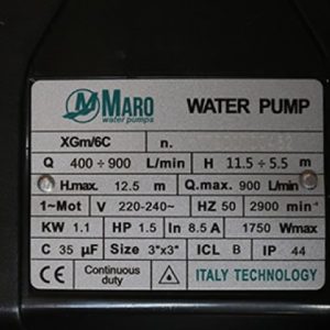 Thông số kỷ thuật Máy bơm nước Maro XGm/6C