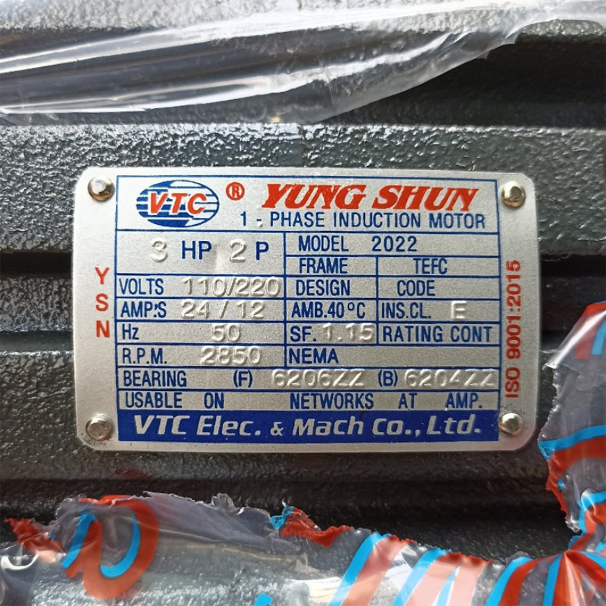 Motor VTC 2.2Kw 220V tua 2.800