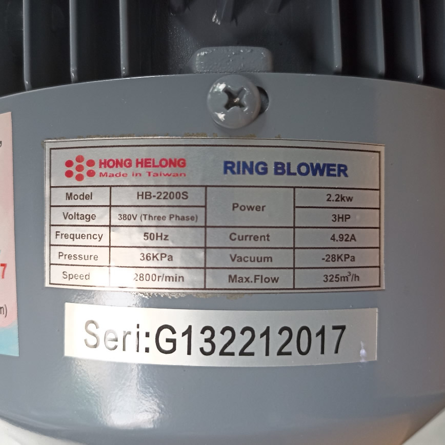 Thông số kỷ thuật Máy bơm con sò Hong Helong HB-2200S