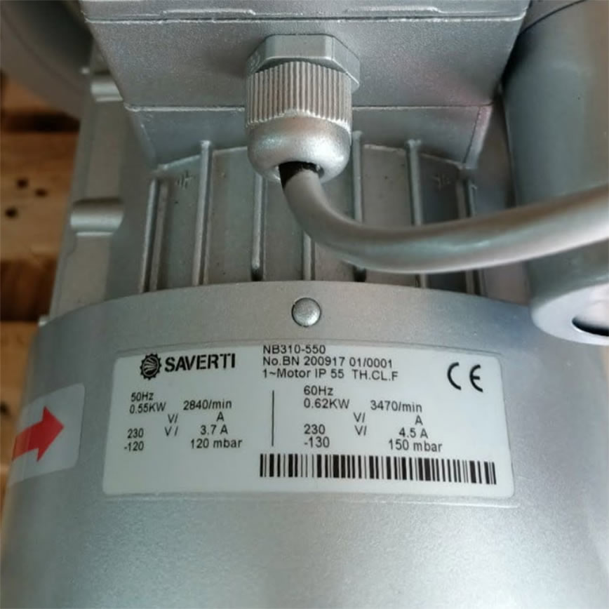 Thông số kỷ thuật Máy thổi khí SAVERTI SB310-550