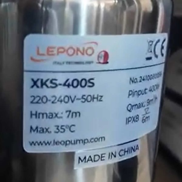 Thông số kỷ thuật Máy bơm nước thải Lepono XKS 400S