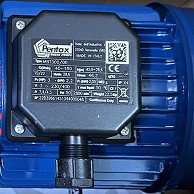 Thông số kỷ thuật Máy bơm Pentax MBT300/00