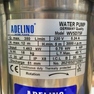TSKT Máy bơm nước thải 1Hp có phao ADELINO WVSD75F họng 60