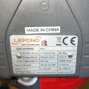 Máy bơm nước đa tầng cánh Lepono 5ACm100S 1.2hp