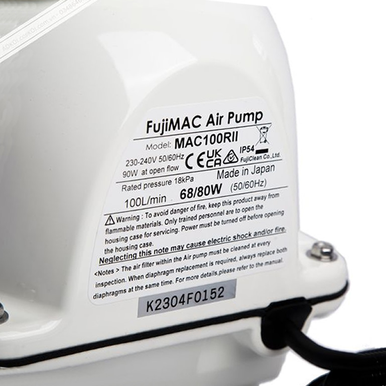 Thông số kỷ thuật bơm Thổi Khí FujiMAC MAC100RII