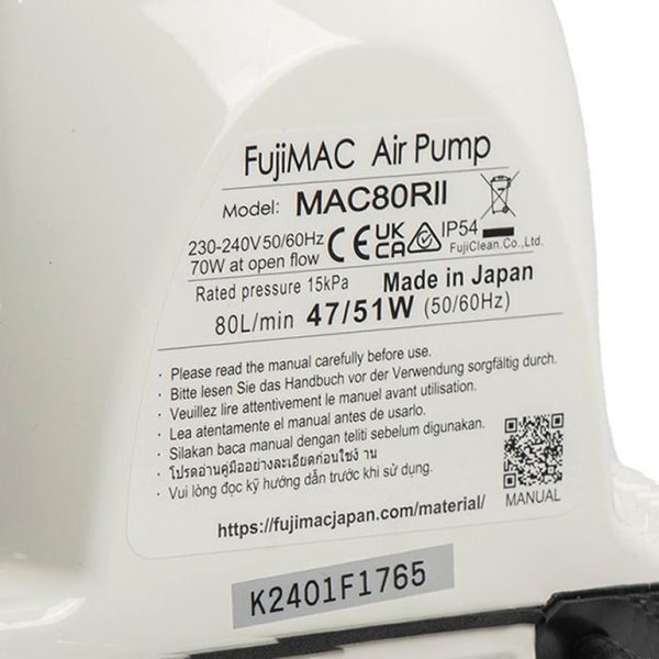 Thông số kỷ thuật Bơm Thổi Khí FujiMAC MAC80RII