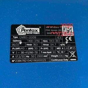 Thông số kỷ thuật Máy bơm nước Pentax CM80-200B