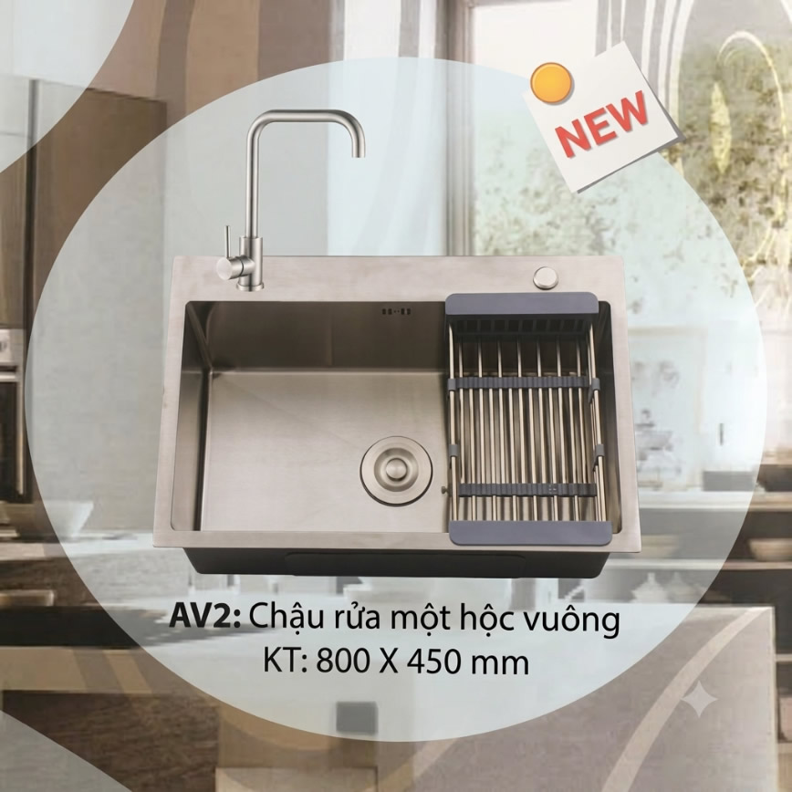 Chậu Rửa Chén Inox Hwata AV2