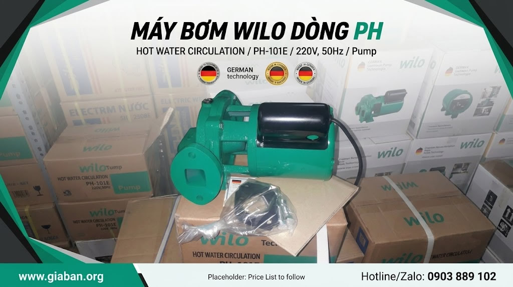 Máy bơm tuần hoàn nước nóng Wilo dòng PH